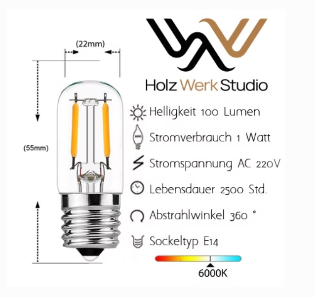 5 Stk. LED Glühbirne für Leuchtbuchstaben
